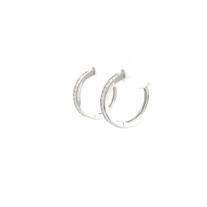 Silver 16mm CZ Channel-set Huggie Hoop Earrings SE3312