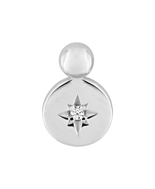 Silver CZ Disc Single Stud Earring 335018.1U