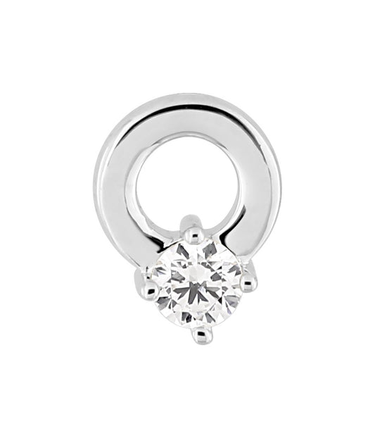 Silver CZ Single Stud Earring 335030.1U