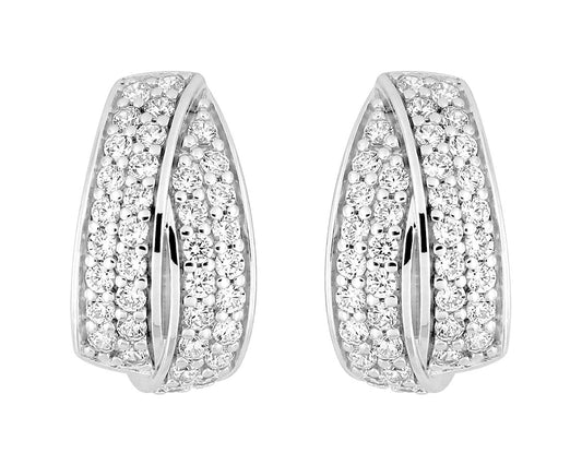 Silver CZ Ribbon Stud Earrings 335036.1U