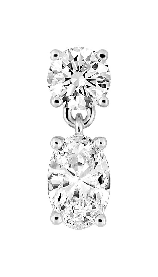 Silver CZ Drop Single Stud Earring 335056.1U