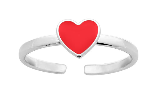 Silver Red Heart Child's Ring 337828R