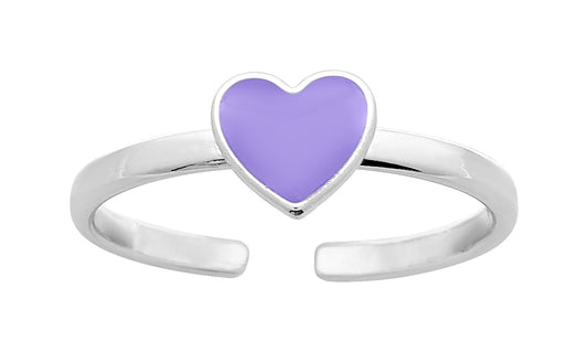 Silver Purple Heart Child's Ring 337830R