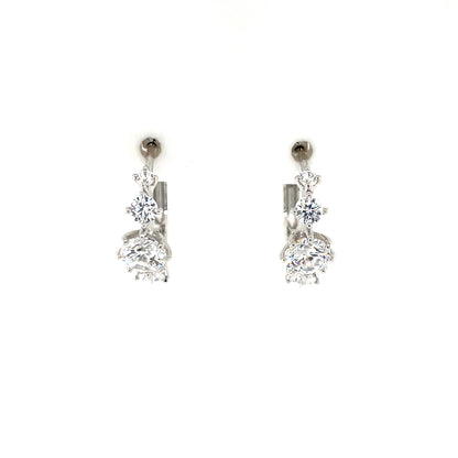 Sterling Silver CZ 15mm Hoop Earrings SE3509