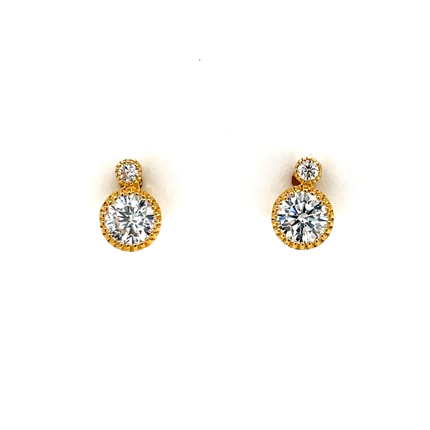 Gold-plated Silver CZ Stud Earrings SE3539