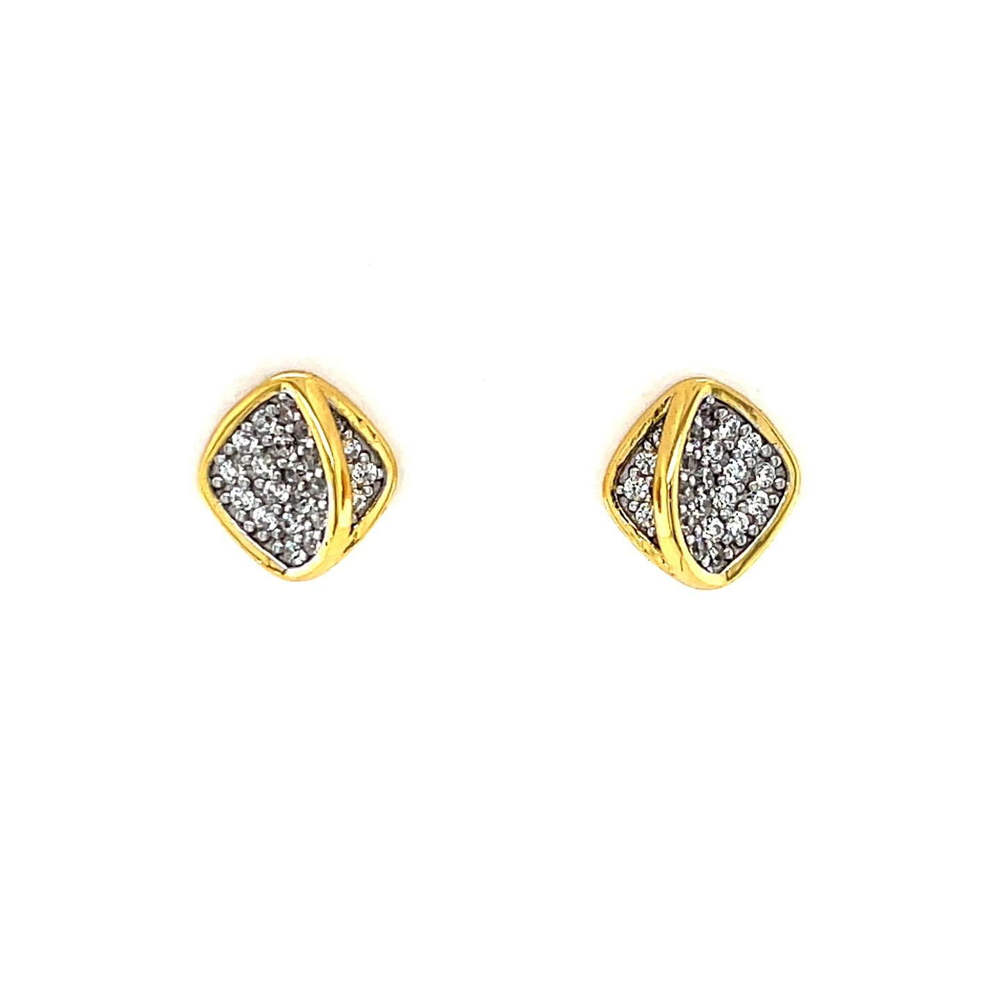 Gold-plated Silver CZ Winged Stud Earrings SE3556