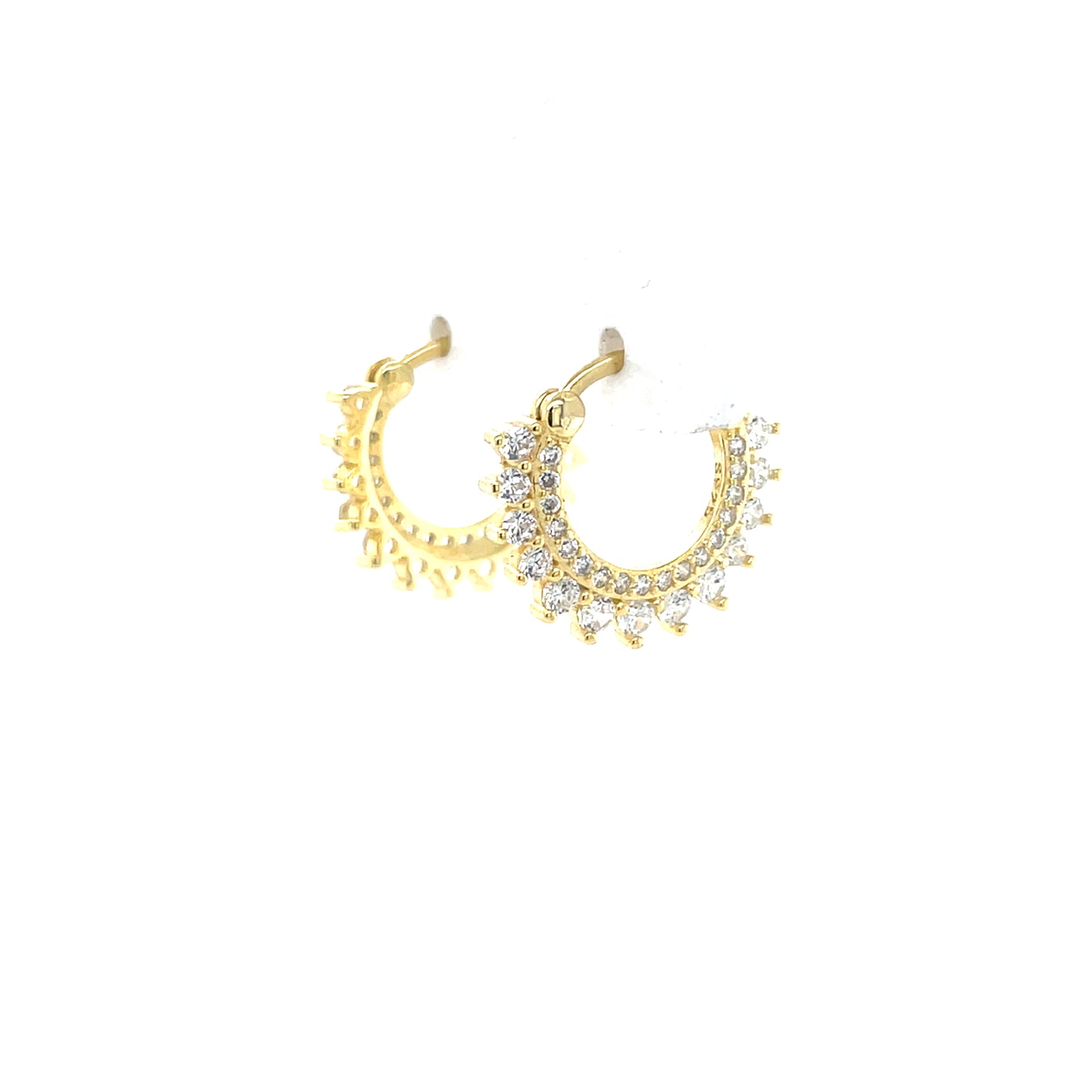 Gold-plated Silver CZ Side Creole Hoop Earrings SE3558/G