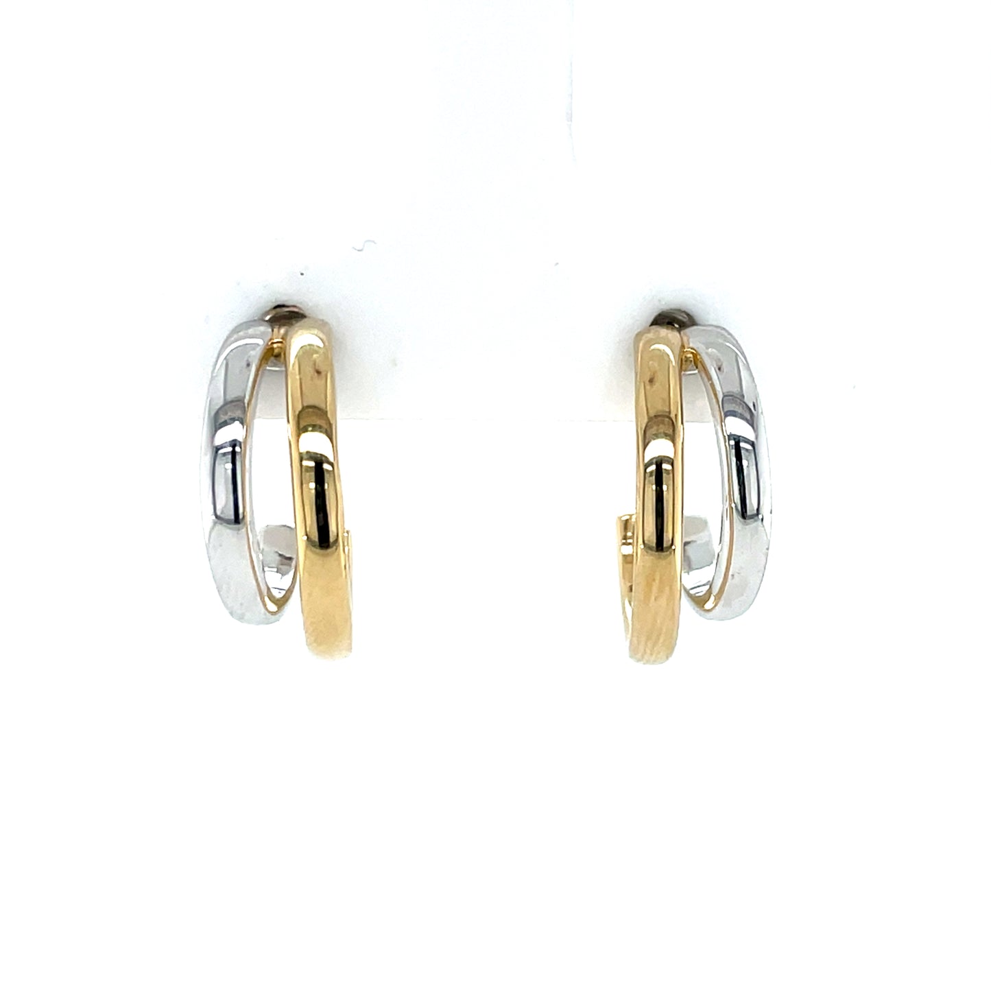 Sterling Silver Gold plated Double Hoop Earrings SE3573