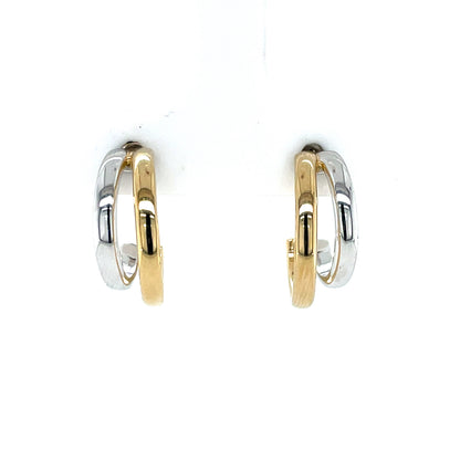 Sterling Silver Gold plated Double Hoop Earrings SE3573