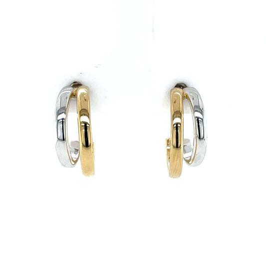 Sterling Silver Gold plated Double Hoop Earrings SE3573
