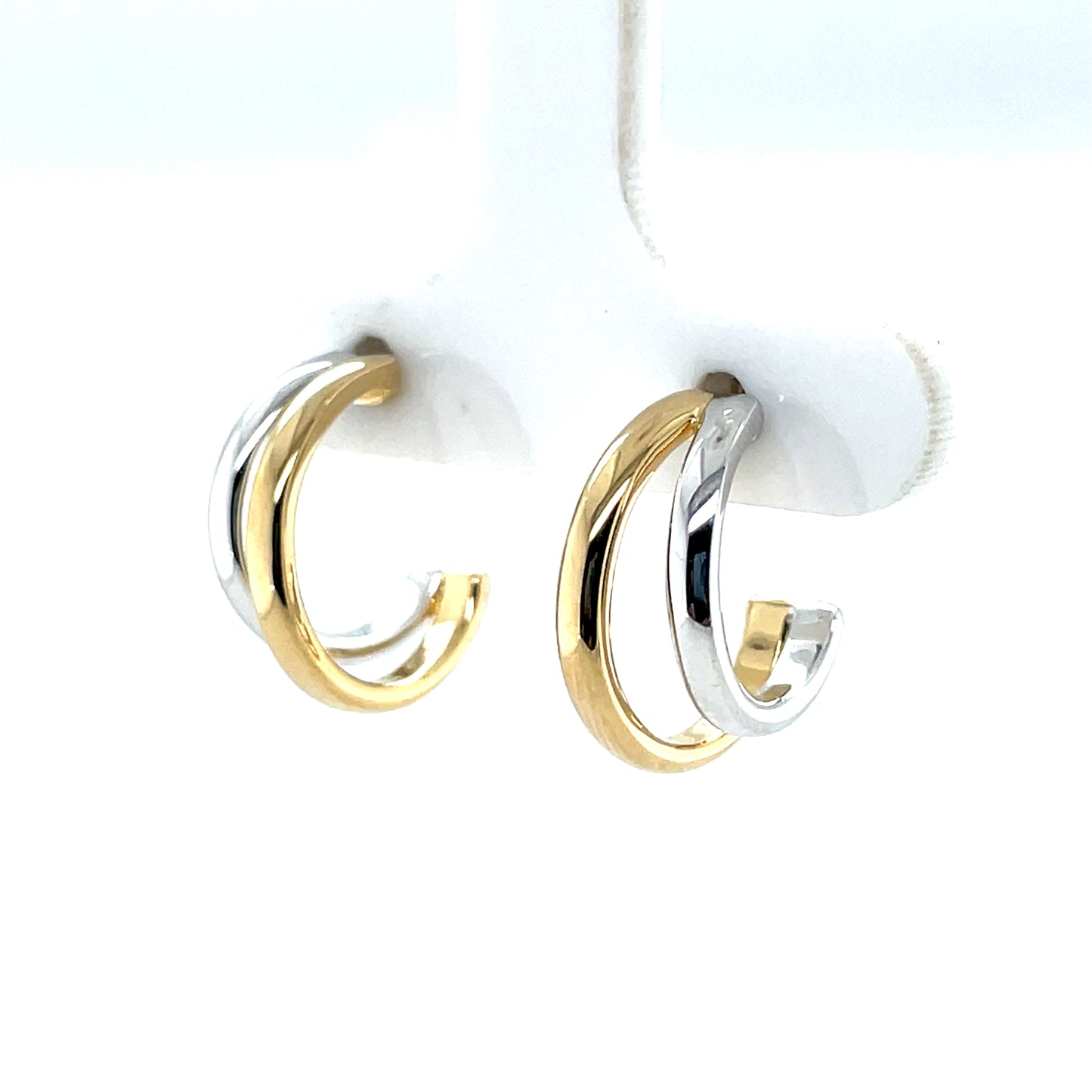 Sterling Silver Gold plated Double Hoop Earrings SE3573