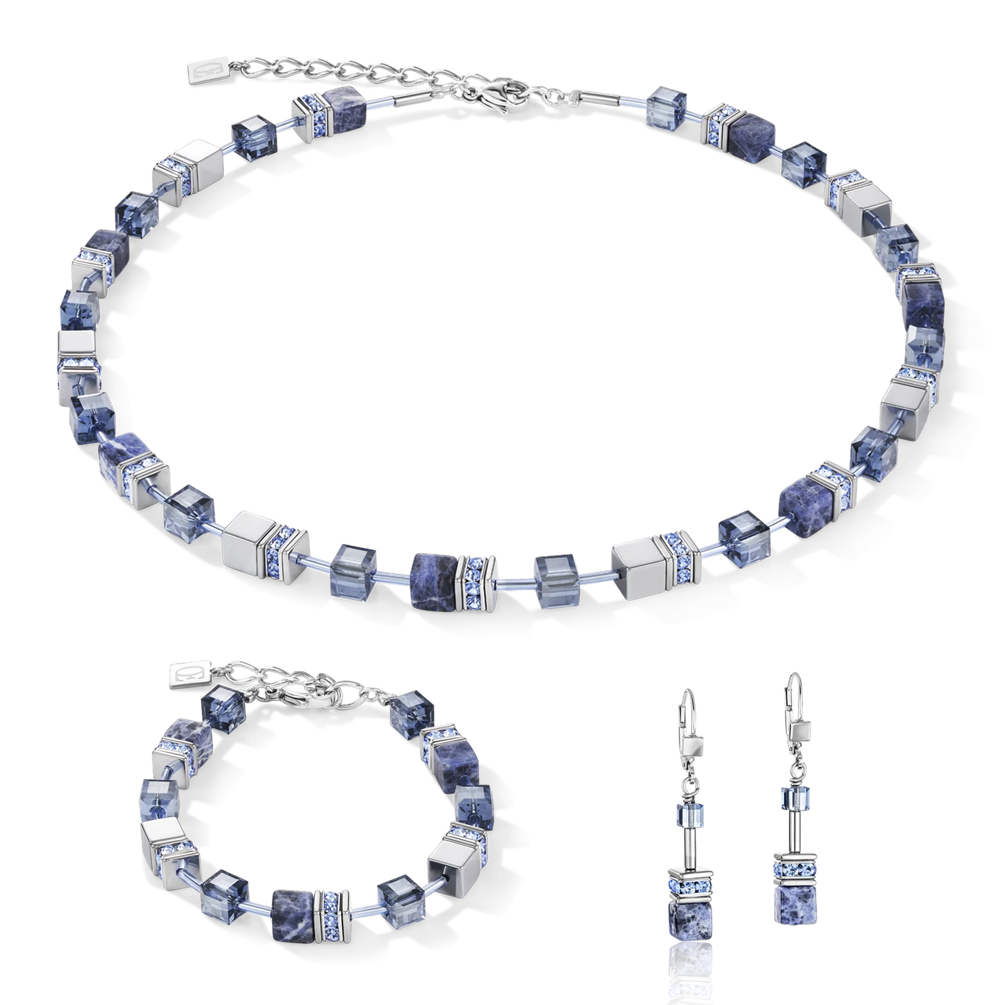 COEUR DE LION GeoCUBE® Necklace sodalite & haematite blue 4017100700
