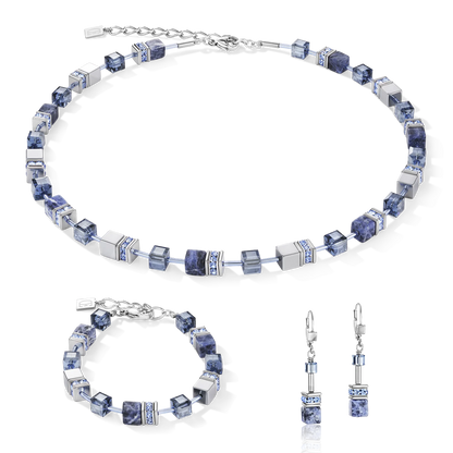 COEUR DE LION GeoCUBE® Necklace sodalite & haematite blue 4017100700