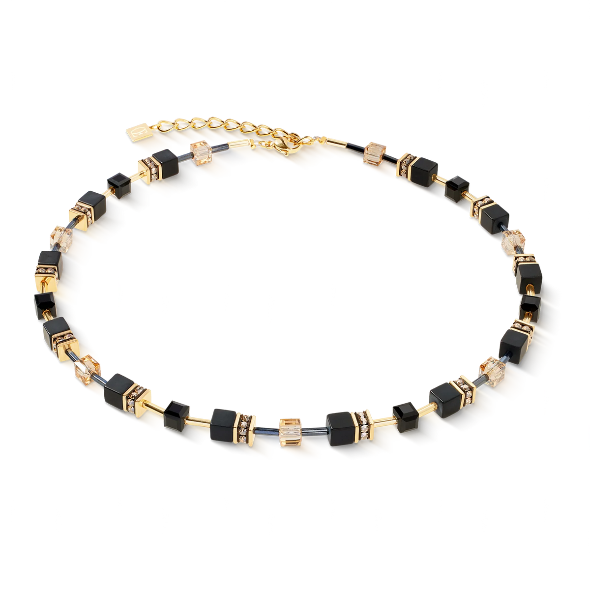 COEUR DE LION  GeoCUBE® necklace Onyx black-gold 4018101316
