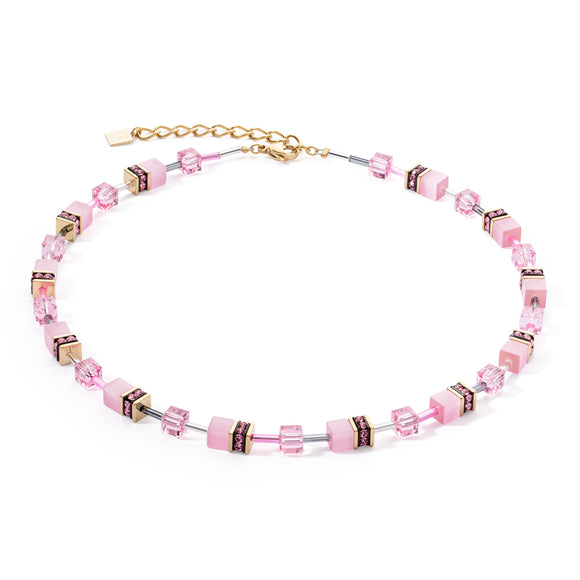 COEUR DE LION GeoCUBE® Iconic Mono Gold necklace pink 4020101920