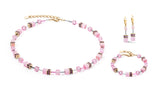 COEUR DE LION GeoCUBE® Iconic Mono Gold necklace pink 4020101920