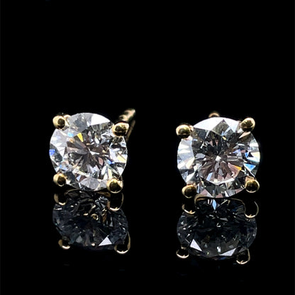 9ct Yellow Gold Lab Grown 2.00ct Diamond Stud Earrings DE131