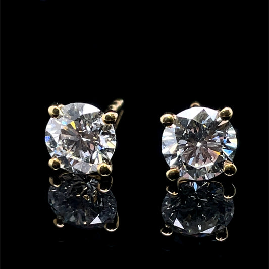 9ct Yellow Gold Lab Grown 2.00ct Diamond Stud Earrings DE131