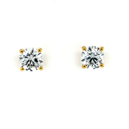 9ct Yellow Gold Lab Grown 2.00ct Diamond Stud Earrings DE131