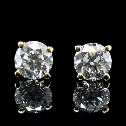 9ct Yellow Gold Lab Grown 1.00ct Diamond Stud Earrings DE130