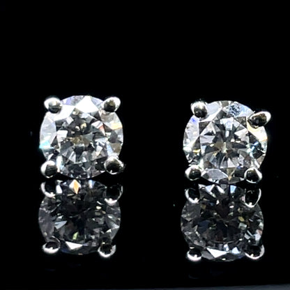 9ct White Gold Lab Grown 0.62ct Diamond Stud Earrings DE129