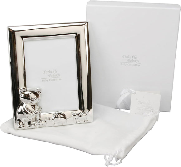Silver Plated Teddy Baby Photo Frame