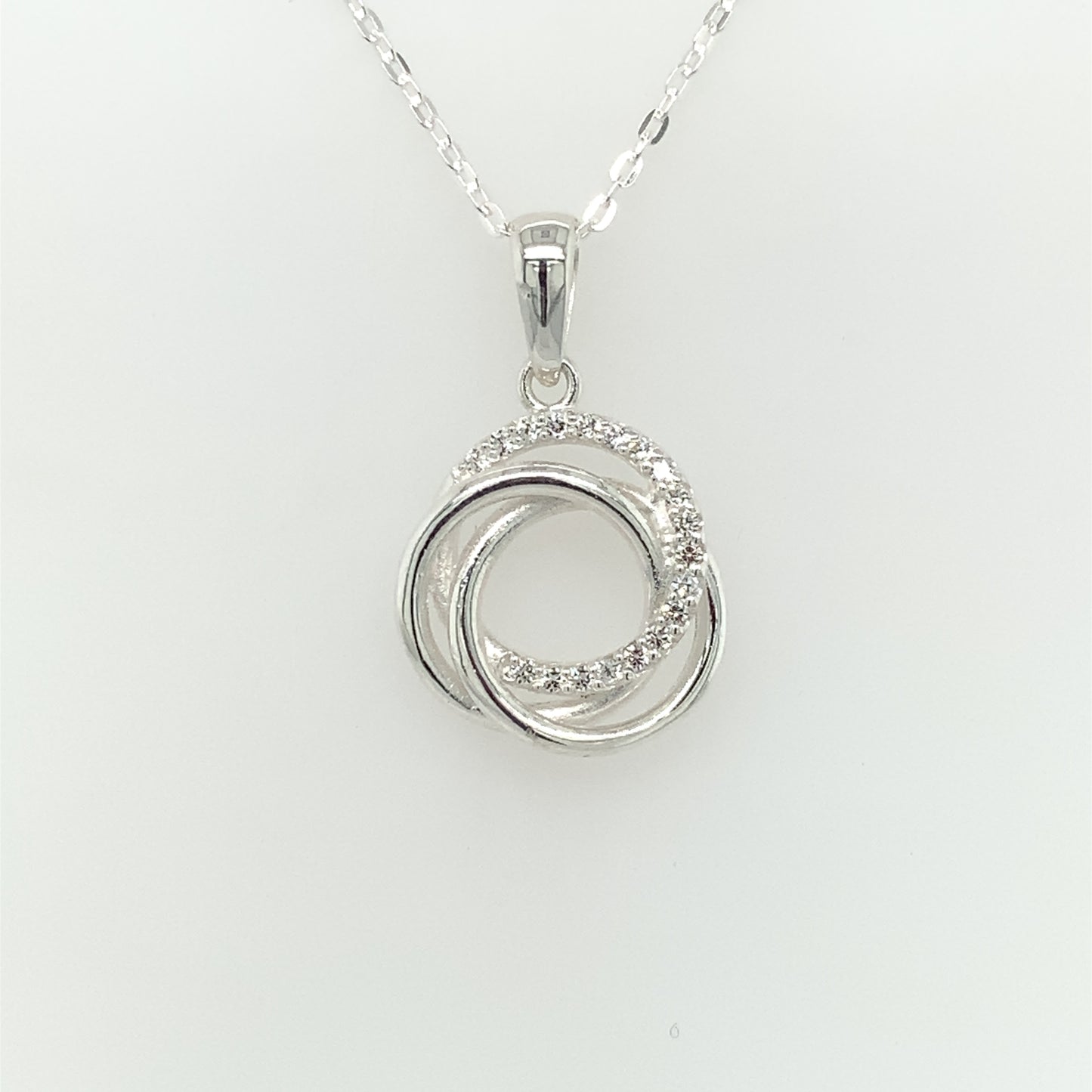 Sterling Silver CZ Circles Pendant