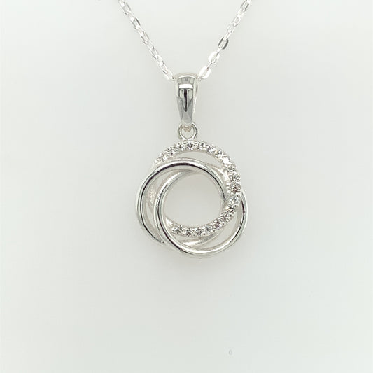 Sterling Silver CZ Circles Pendant 420