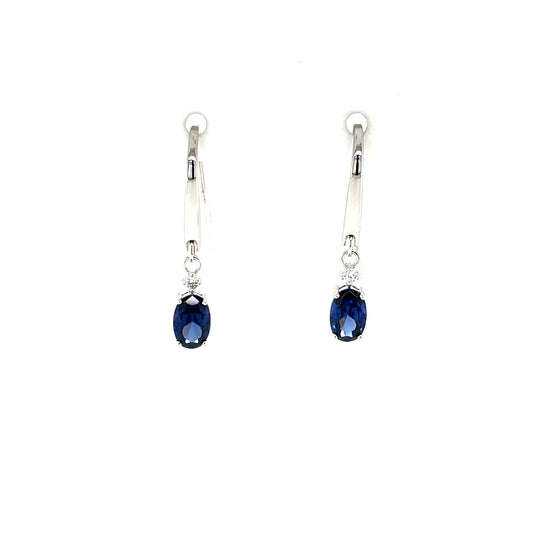 Sterling Silver Tanzanite CZ Drop Earrings SE422/TZ