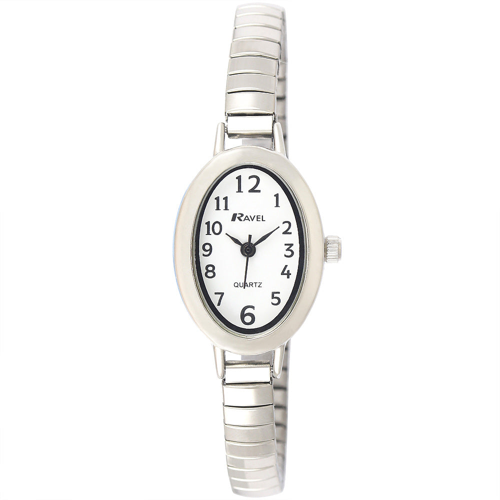 Ladies Silver Oval Expander Watch 44-2020