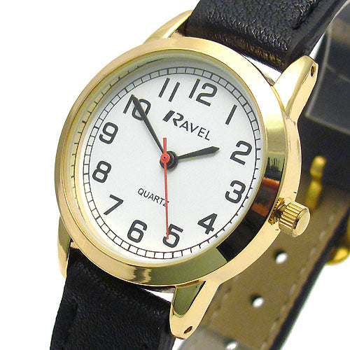 Men's Full Figure Black Strap Watch 44-2121