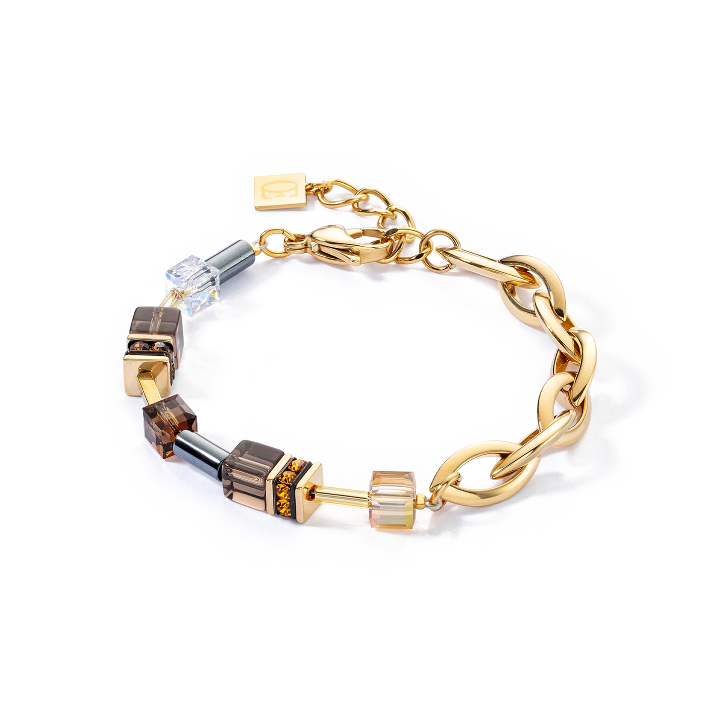 COEUR DE LION GeoCUBE® Chunky Chain bracelet gold-brown 4524301116