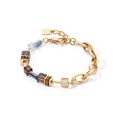 COEUR DE LION GeoCUBE® Chunky Chain bracelet gold-brown 4524301116