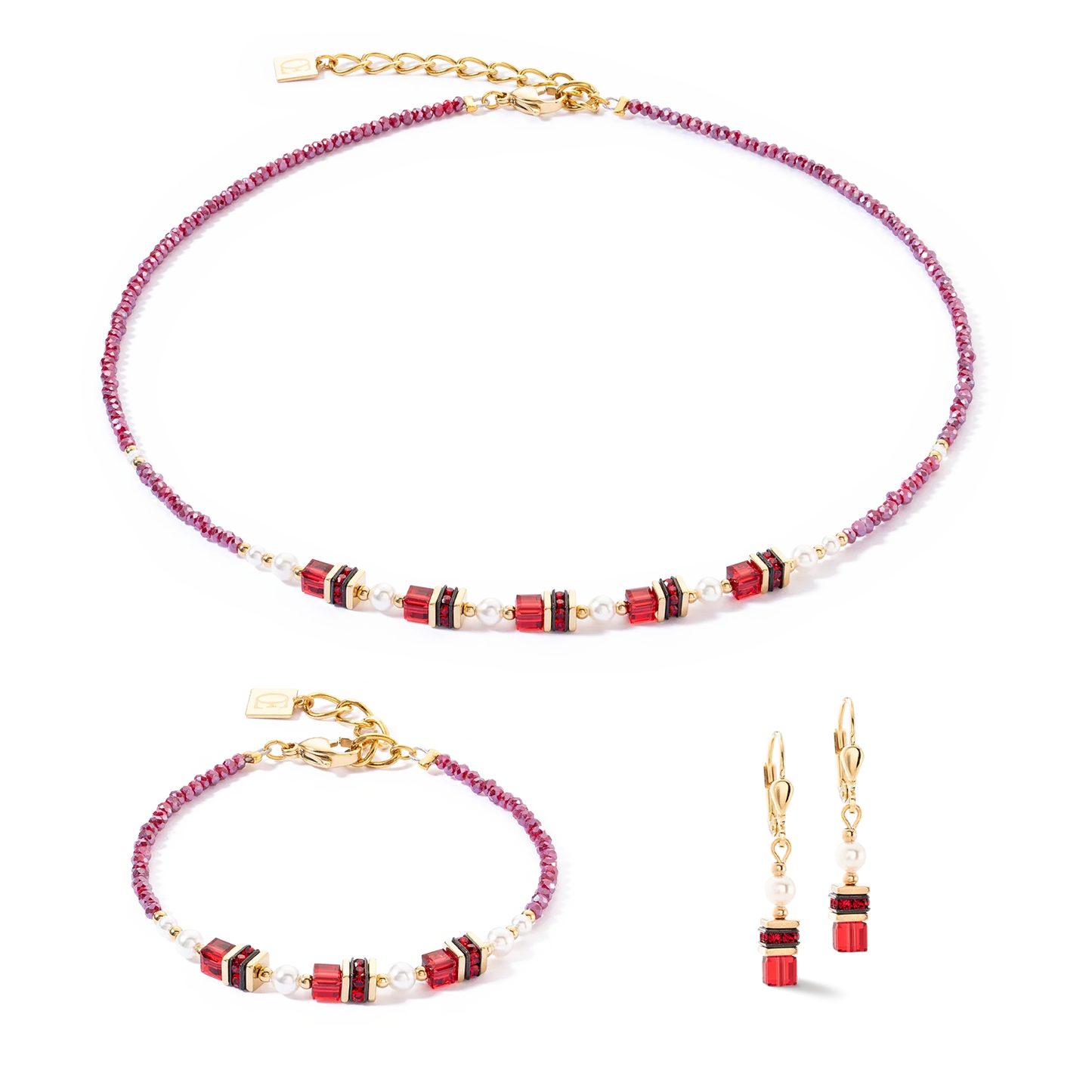 COEUR DE LION  Sparkling Princess necklace gold-red 4567100300