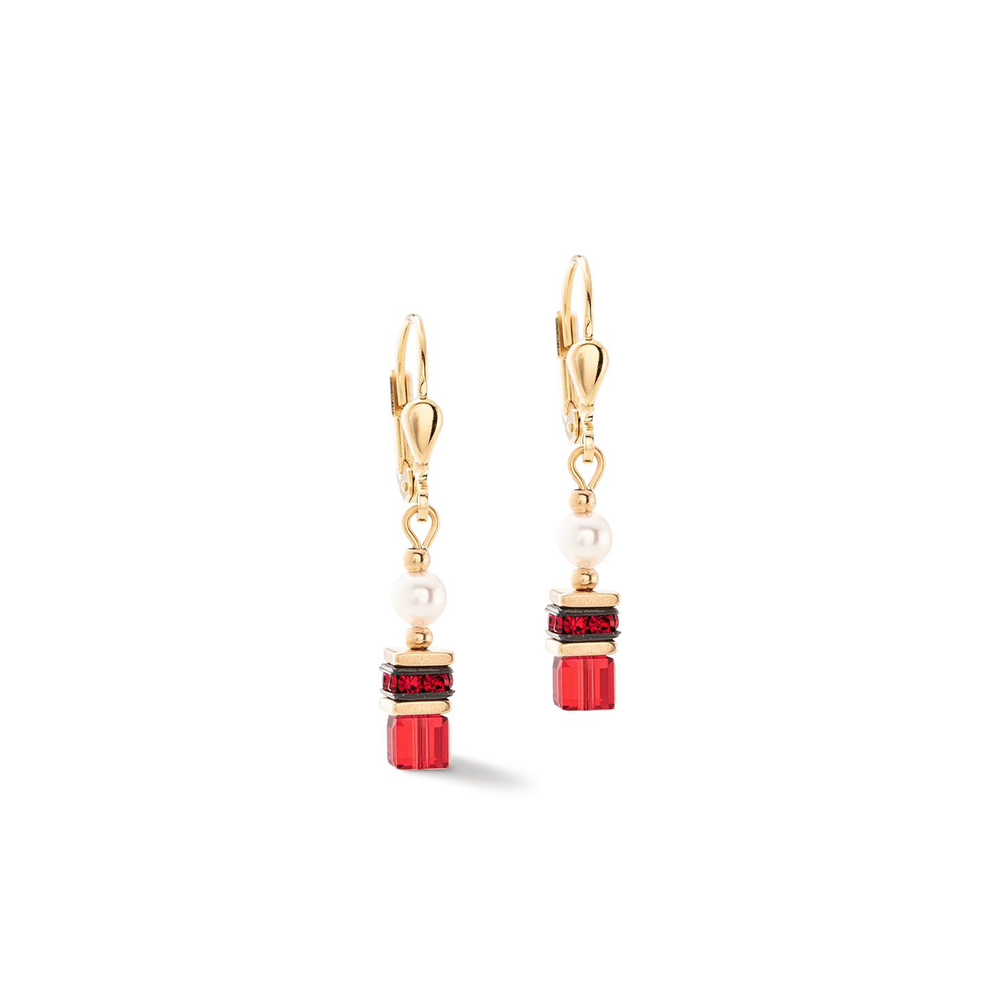 COEUR DE LION Sparkling Princess earrings gold-red 4567200300