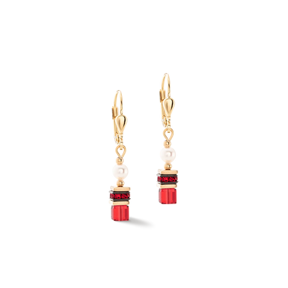 COEUR DE LION Sparkling Princess earrings gold-red 4567200300