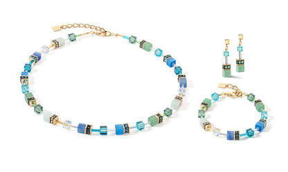 COEUR DE LION GeoCUBE® Iconic Precious necklace green-turquoise 4905100506