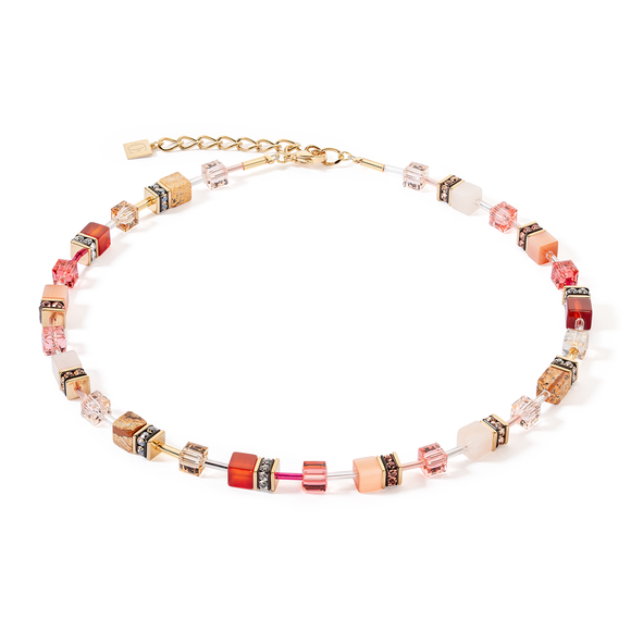 COEUR DE LION GeoCUBE® Iconic Precious necklace red-beige 4905100310