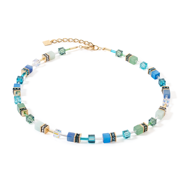 COEUR DE LION GeoCUBE® Iconic Precious necklace green-turquoise 4905100506