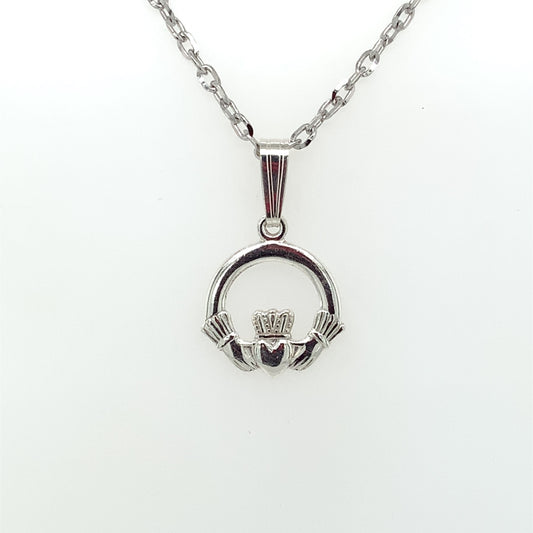 Sterling Silver Small 13mm Claddagh Pendant