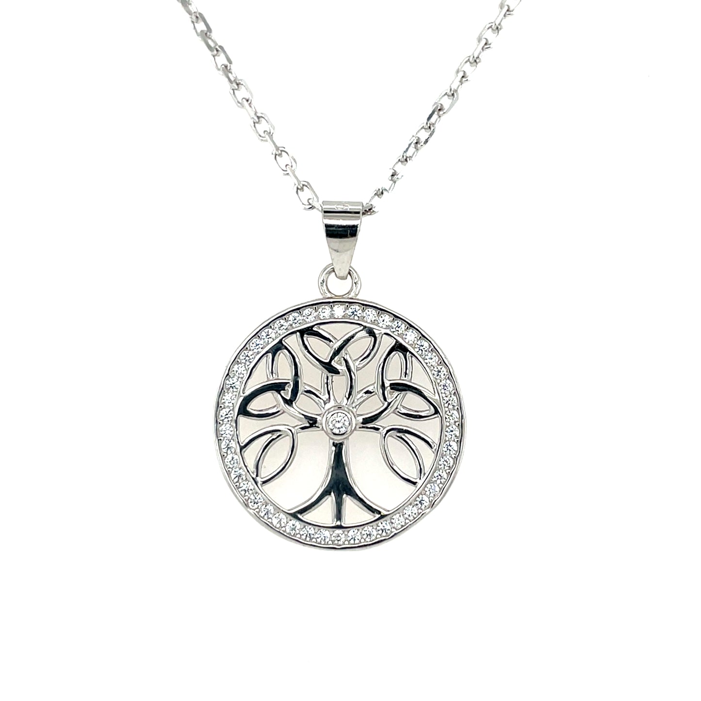 Sterling Silver CZ Celtic Tree of Life Pendant SP5061