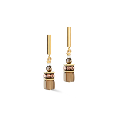 COEUR DE LION GeoCUBE® Precious Fusion Pearls Earrings Mocha Mousse 5086211100
