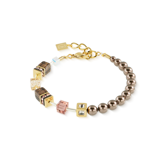 COEUR DE LION GeoCUBE® Precious Fusion Pearls Bracelet Mocha Mousse 5086301100