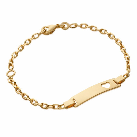 Amèlie 18ct Gold-Plated Child's Engravable Identity Curb Bracelet 52596016