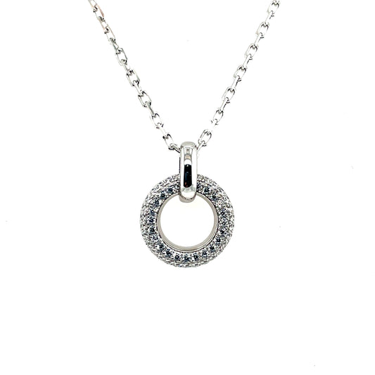 Sterling Silver CZ Donut Pendant SP5377