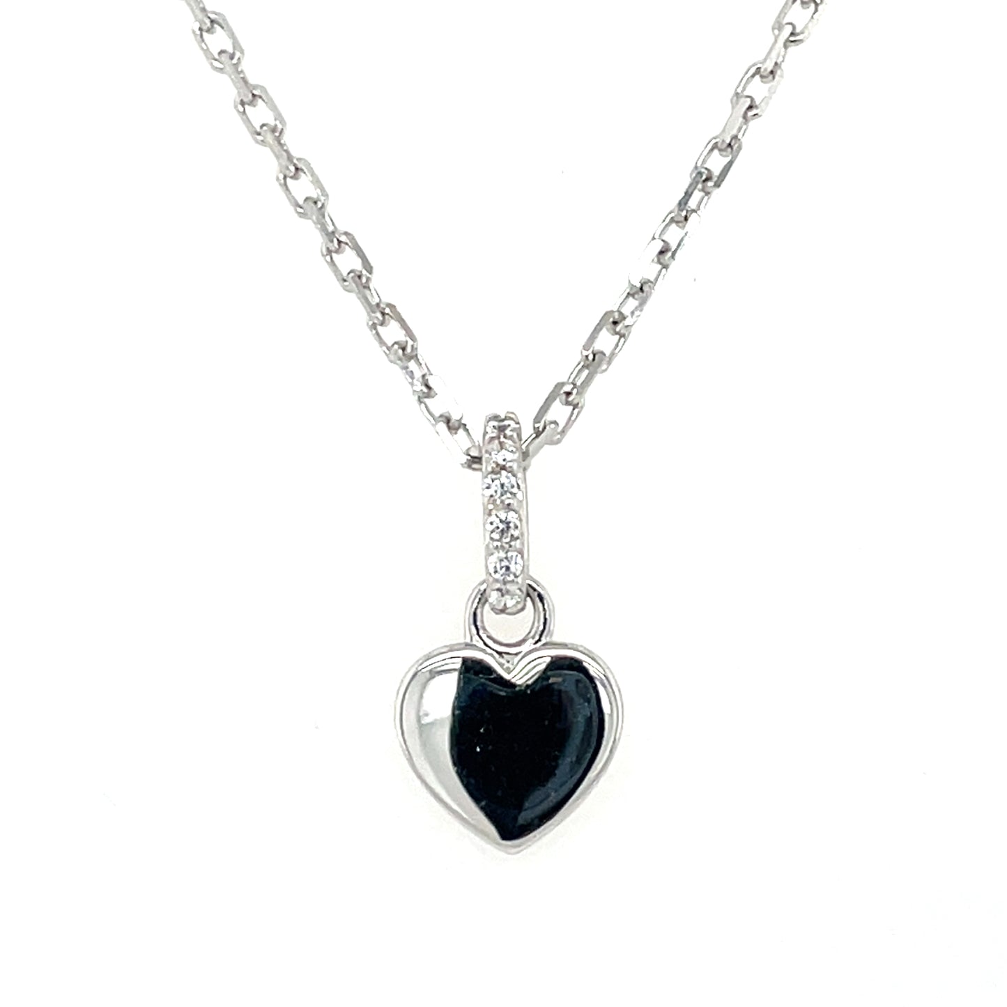 Sterling Silver CZ Tiny Heart Pendant SP5396