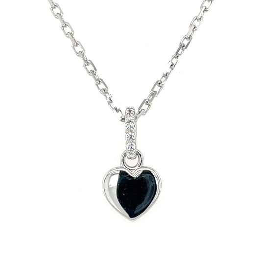 Sterling Silver CZ Tiny Heart Pendant SP5396