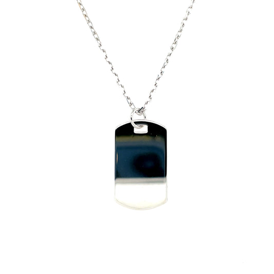 Sterling Silver Medium Engravable Dog-Tag SP539