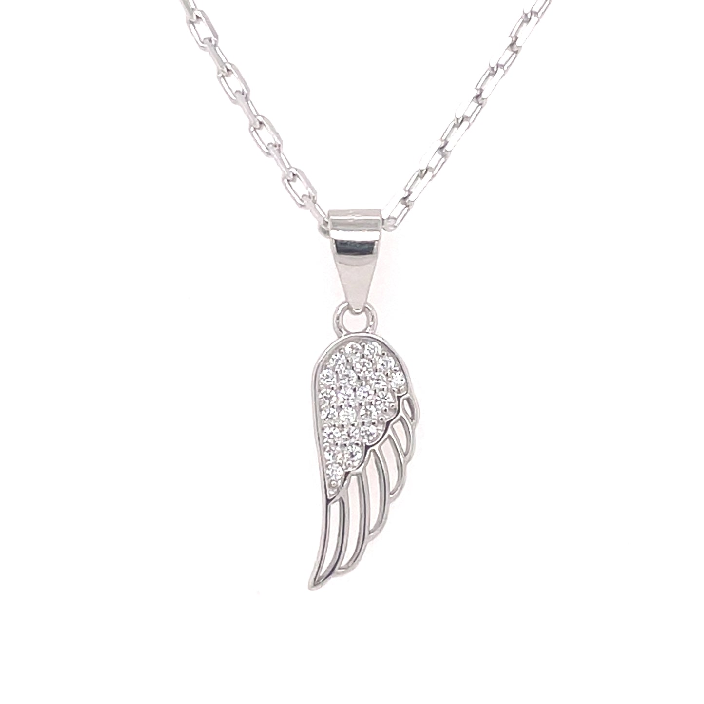 Sterling Silver CZ Angel's Wing Pendant SP5465