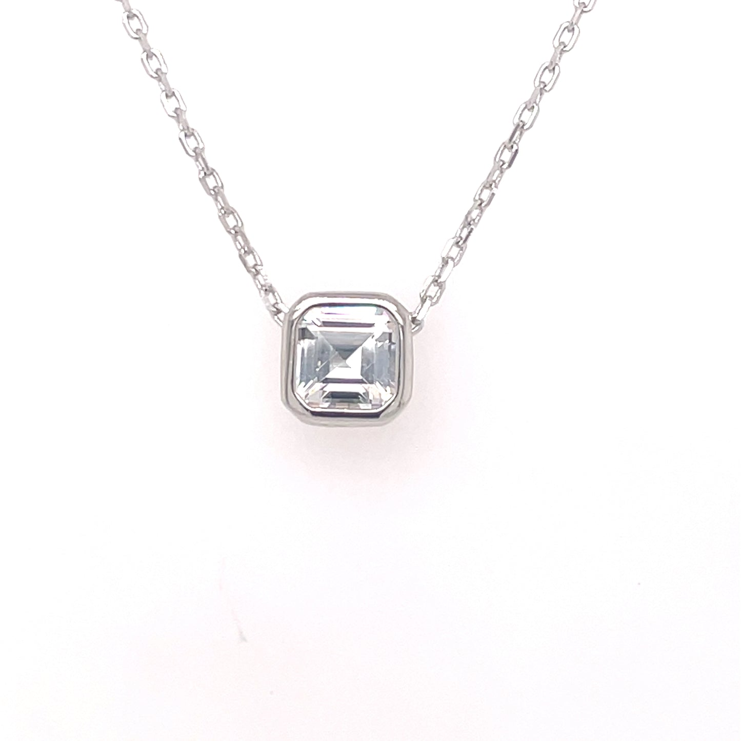 Sterling Silver CZ Octagonal Slider Pendant SP5488